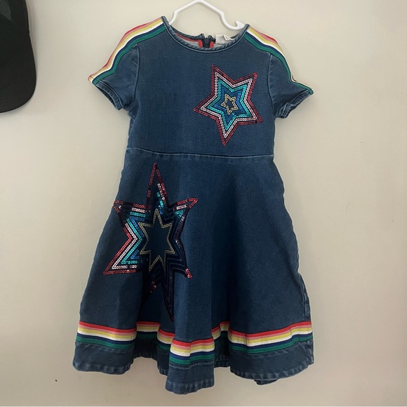 Mini Boden Other - Mini Boden Denim Sequin Star Dress